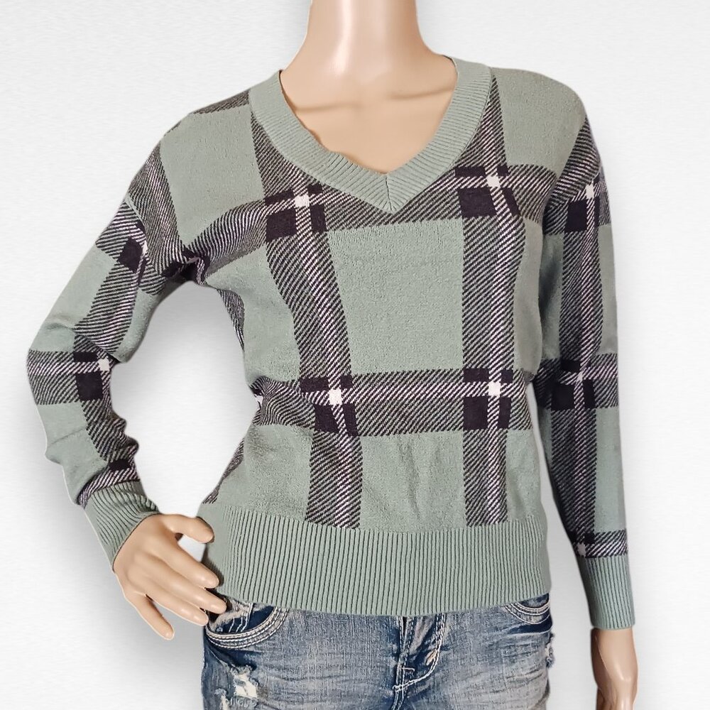 Green Windowpane Sweater